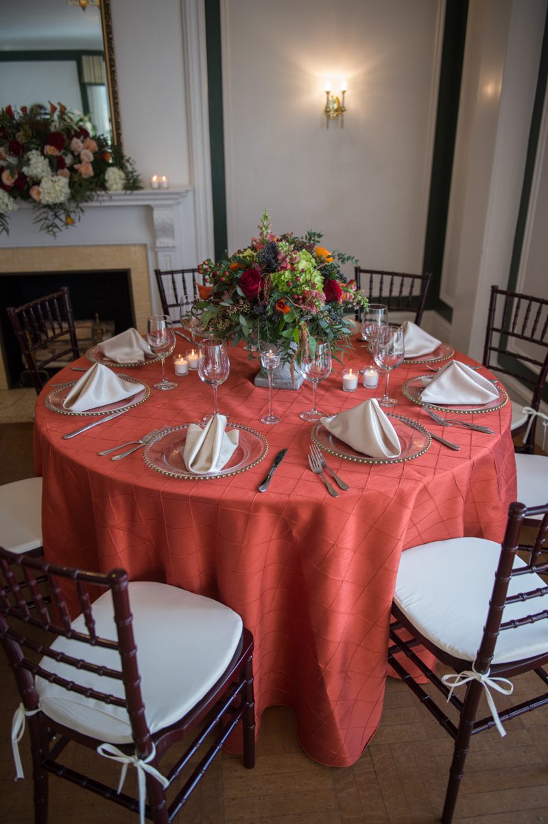 autumn themed table arrangement